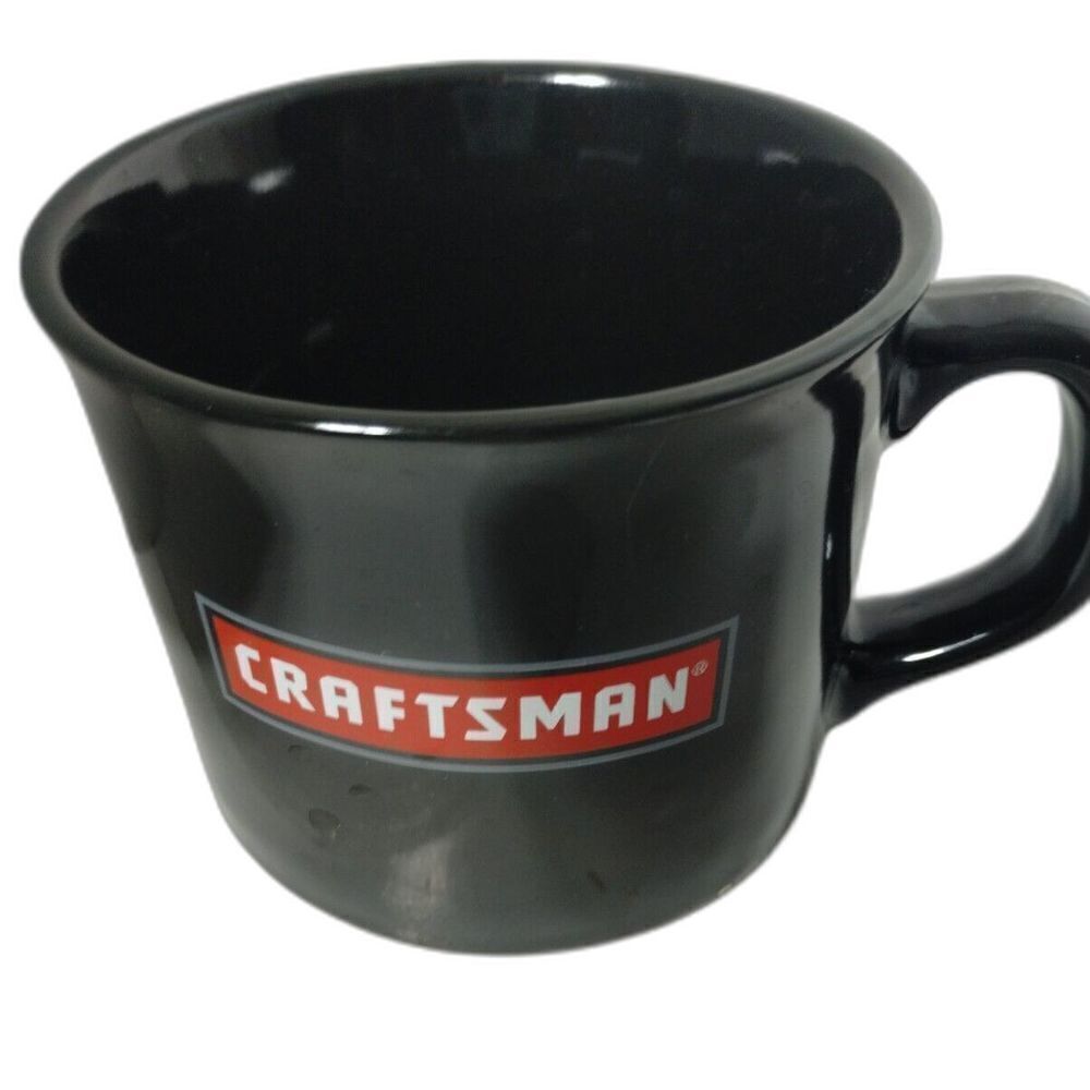 CRAFTSMAN Coffee / Tea/Soup Mug Black Large Ceramic Holds 16 Ounces Hot Or Cold